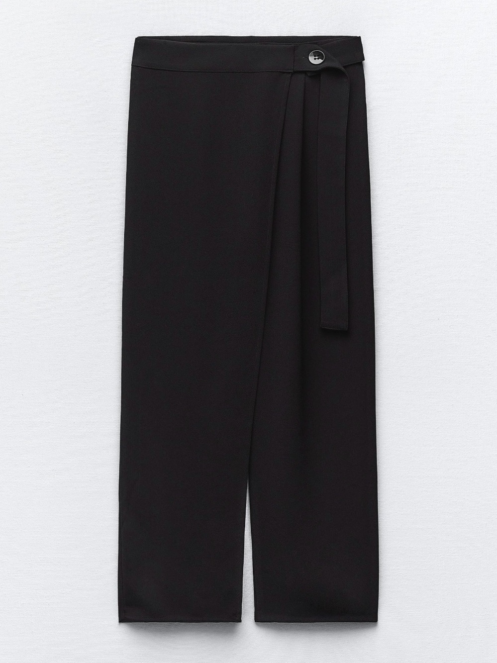 Zara Women's Black Wrap Wide leg pants -Strap Pareo pants